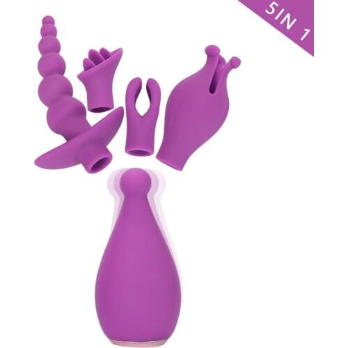 5 In 1 G Dildo Vibrator Sex Toys for Woman Adult Nipple Clitoris Stimulator Anal Toy Butt Plug Tongue Oral Sex Masturbators Cup
