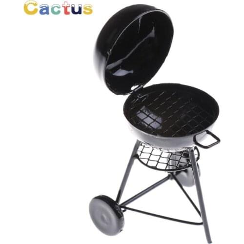 1PC 1:12 Black Metal BBQ Grill Dollhouse Garden Outdoor Miniature