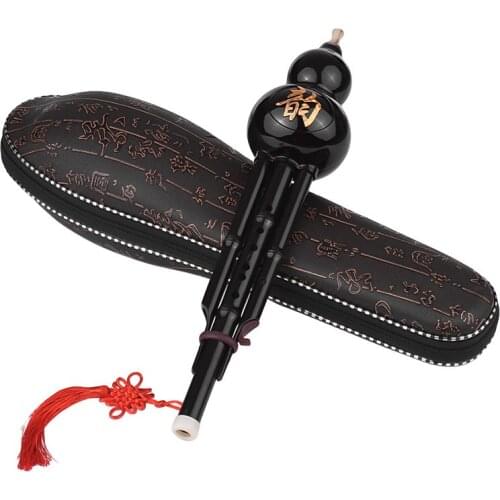 Hot Chinese Traditional Instrument Hulusi Cucurbit Flute Bottle Gourd C-Key Resin Material with Chinese Knot Carry Case