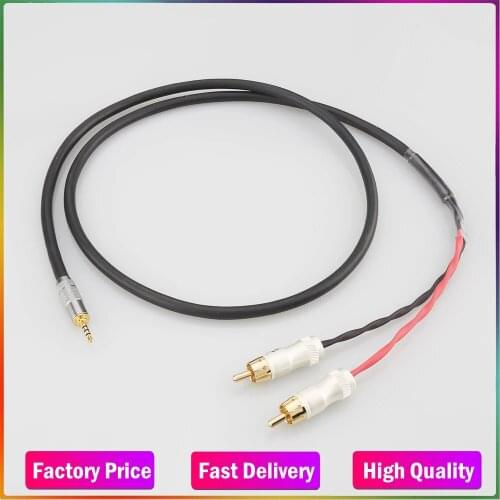 HIFI 2.5/3.5/4.4mm Balanced Male to 2 RCA Male Audio Adapter Cable 6.35mm XLR 7n-OCC Single Crystal Copperr Audio Cable