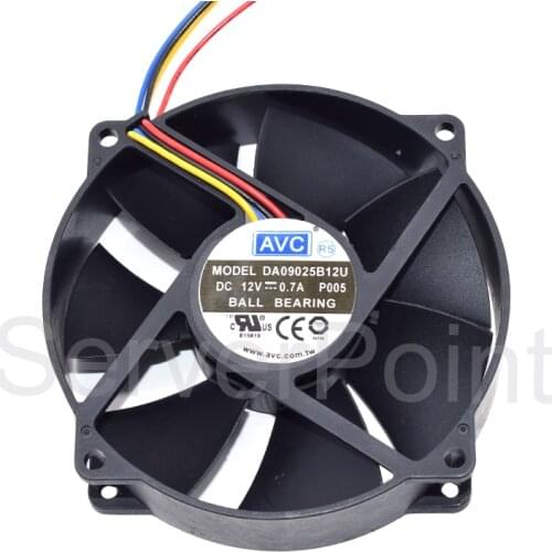 New PWM Temperature Control Fan Cooling DA09025B12U DC12V 0.7A 9CM Four Pins Square Cooler Fan