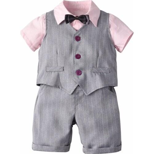 Summer Newborn Baby Boy Clothing Set Suit For A Boy Shirt + Pants+ Vest 3pcs Kids Outfits Sets 2019 Fashion Children Costume