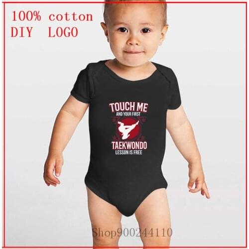 Summer Infant Bodysuits baby jumpsuit summer romper girl Touch Me And Your First Lesson Is Free TaeKwonDo girl cotton suit