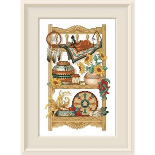 Southwest charm cross stitch kits sunflower embroidery needlework sets 18ct 14ct 11ct unprint cloth DIY handmade