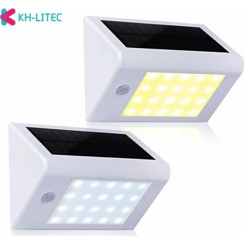KHLITEC LED Solar Power PIR Motion Sensor Wall Light 20 LED Outdoor Waterproof Energy Saving Street Yard Path Home Garden Lamp