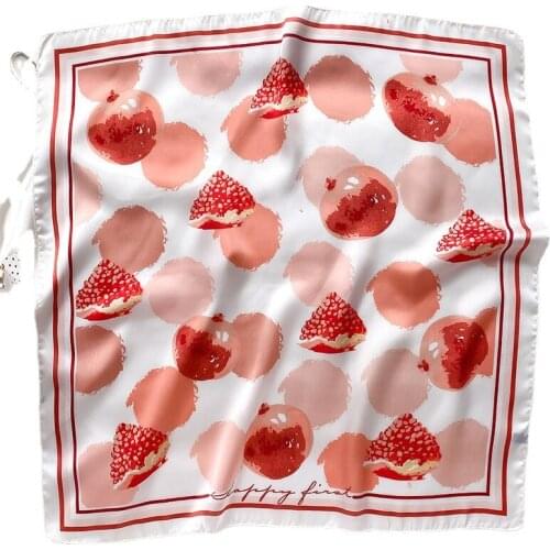 New 2021 Silk Neck Scarf for Women Square Foulard Scarfs Female Print Office Lady Neckerchief Bandana Scarves Small Hair Hijabs