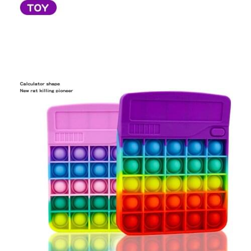 New Push Bubble Fidget Toys Pencil Case Wallet Calculator Children Antistress Toy Rainbow Color kid stress relief desktop puzzle