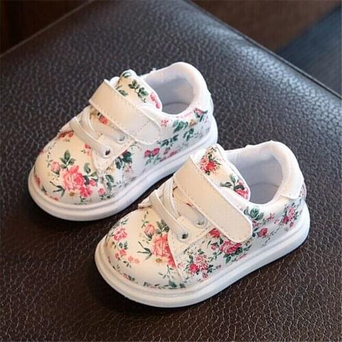 Baby Girls Shoes Comfortable Leather Kids Sneakers For Girl Toddler Newborn Cute Flower Shoes Soft Bottom Children Shoes