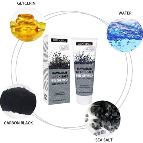 Whitening Peel Mask 120ml Black Salt Peel-off Masks Remove Blackhead Masks Exfoliating Acne Treatment Face Mask Skin Care