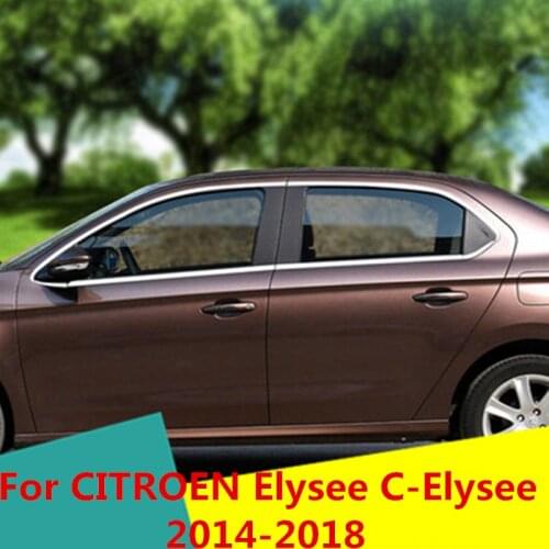High quality stainless steel Car window trim strip Exterior decoration Auto Accessories For CITROEN Elysee C-Elysee 2014-2018