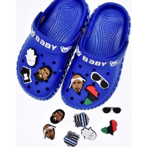 10Pcs Soft Pvc Shoe Charms Black Lives Matter Cabochon For Croc Shoe Decoration Fit Clog Shoes Buckles Ornaments