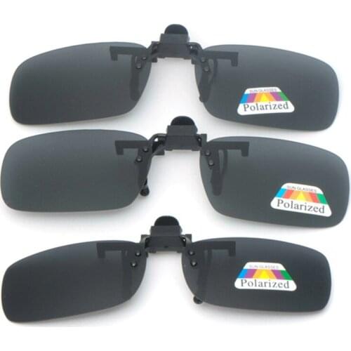 Polarized Lense Flip-Up Clip On Sunglasses UV400 Driving Outdoor Glasses w/ Case
