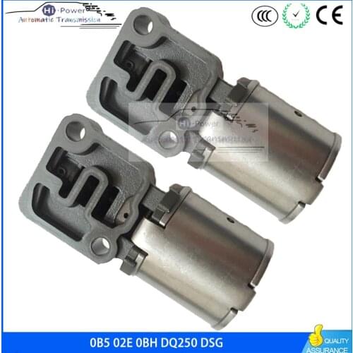 2PCS 0B5 02E 0BH DQ250 DSG 100% professional test Automatic Transmission Solenoid 6 Speed For V- W For Audi N215 PC1 N216