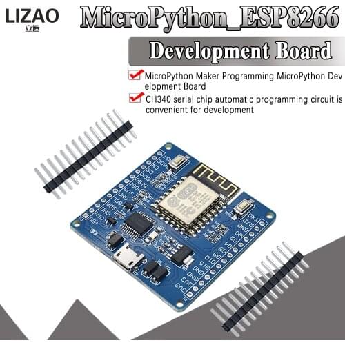 MicroPython maker programming ESP8266 development board the MicroPython development board automatically writes