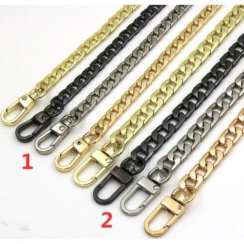 Silver gold light gold gunmetal 8mm flat with snap hooks metal bag strap handbag chains obag handles drop ship wholesale
