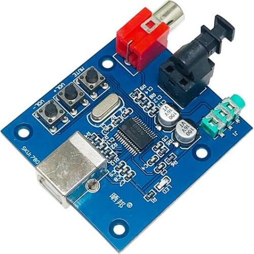 USB input coaxial fiber hifi sound card decoder pcm2704usb sound card DAC decoder 5V power supply