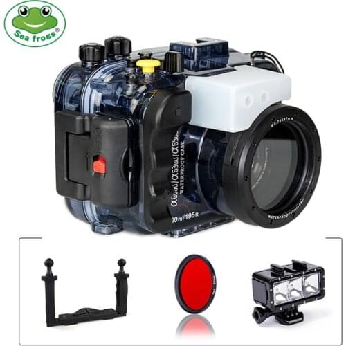 Seafrogs Camera Housing 195ft/60M for Sony A6500 A6300 A6000 Waterproof Underwater Diving Case Protective shell with handle grip