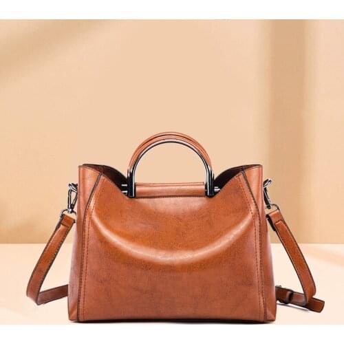 Women PU Leather Handbag 2020 New Luxury Handbags Female Vintage Shoulder Bags Designer Tote Large Capacity Zipper Crossbody-Bag