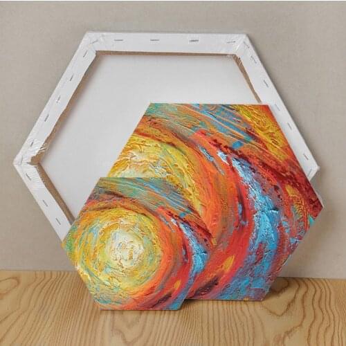 1Pcs Hexagon White Cotton Wood Frame Canvas Board Watercolor Painting DIY Crafts for Professional Artist Canvas Oil Painting