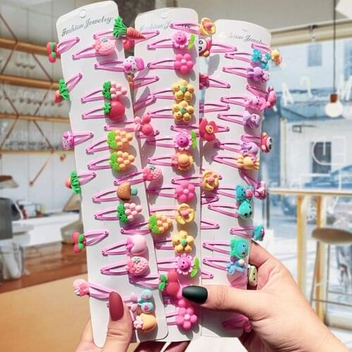 MIX 10PCS New Cute Children Hairpin Cartoon Fruit ids Hair Ornament Barrettes Headdress Grils Accessories Hair Ornament