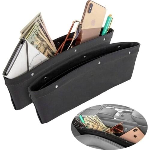 2021 New Universal Car Seat Gap Organizer Seat Crevice Storage Box Holds Phone Money Cards Keys Pockets Storage