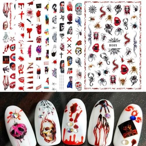 3D Sticker Kits For Nail Art Halloween/Christmas//2022- New Year Nail Gilrs Tips Decor.Decal .Manicure Winter Sticker Accessorie