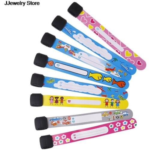 4PCS Adjustable Waterproof Wrist Strap Children Travel Outdoor Anti-lost Wristband Safety Recognition Bracelet For Kids Random