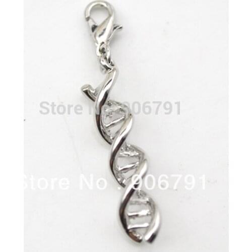 5pcs a lot fashion rhodium plated DNA charms jewelry accessory