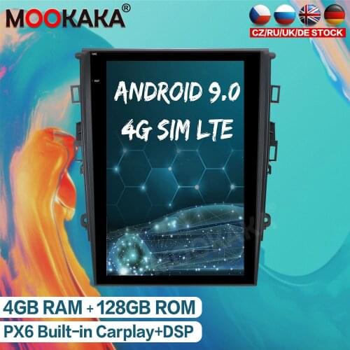 Android 9 128G Car Multimedia Player GPS Navigation For Ford Fusion Mondeo MK5 2013-2019 Tesla Style Auto Radio Stereo Head Unit