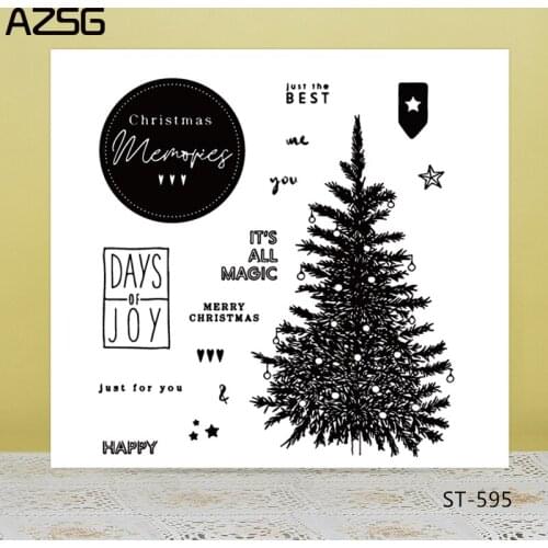 AZSG Realistic Christmas Tree Clear Stamps/Seals For DIY Scrapbooking/Card Making/Album Decorative Silicone Stamp Craft