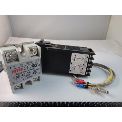 100-240V Digital PID Temperature Controller REX-C100 + max.40A SSR + K Thermocouple Probe