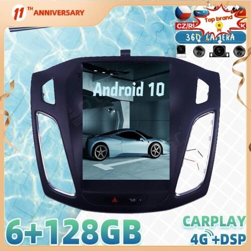 Tesla screen For Focus 3 Mk 3 2011-17 Android Car Multimedia Radio Player GPS Navigation 360 Camera Headunit Stereo Carplay DSP