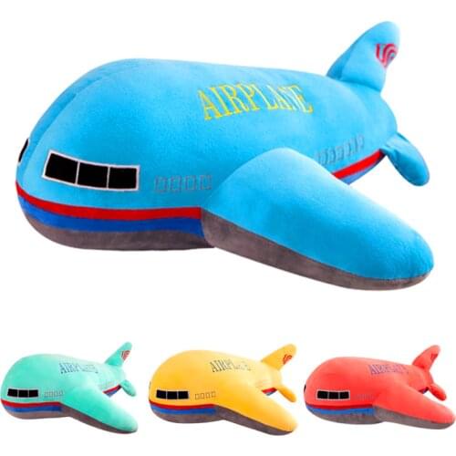 New 40cm 50cm 60cm Large Size Simulation Airplane Plush Toys Kids Sleeping Back Cushion Soft Aircraft Stuffed Pillow Dolls Gift