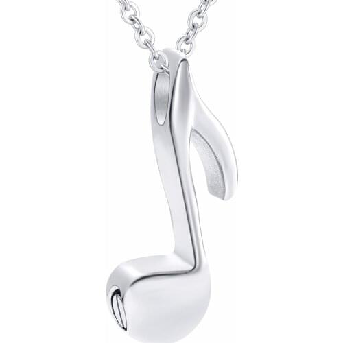 IJD9951 High Quality Music Note Stainless Steel Cremation Pendant Memorial Necklace Ashes Urn Keepsake Funeral Engraved Jewelry