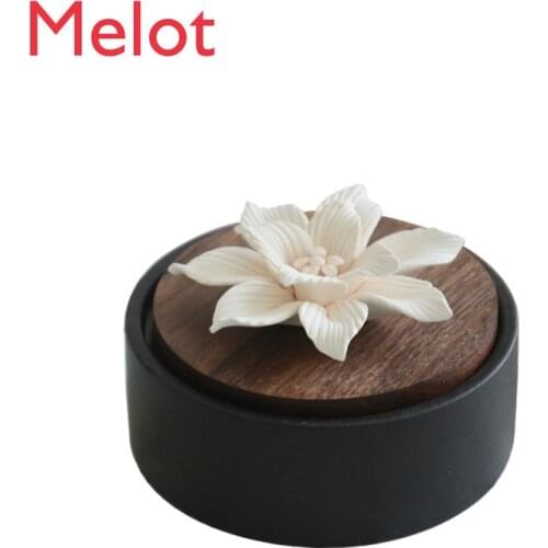 Ceramic Flower Fragrance Cans Fire-Free Aromatherapy Indoor Lasting Fragrance. Spreading Aroma Diffuser Home Decoration Ornament