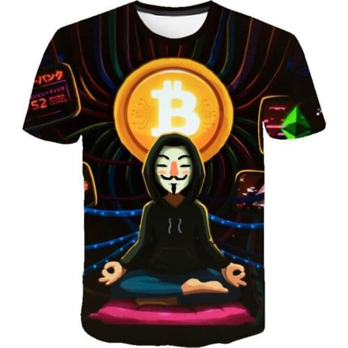 2021 Summer Popular 3D Printing Bitcoin Revolution Shirt-Cryptocurrency Round Neck Short Sleeve Casual Unisex Fashion T-shirt
