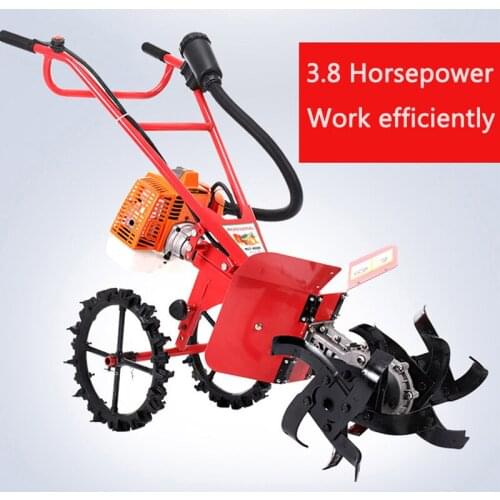 Small Diesel Rotary Tiller Vegetable Garden Orchard Loose Soil Weeding Plowing Ditch Micro Tillage Machine Agricultural Tools
