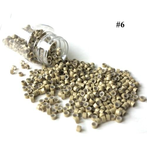 5.0mm*3.0mm*3.0mm Mini Aluminum Silicone Micro Rings Link Hair Beads Tubes for Bonded hair Extensions 1# 5# 8# 13# 500pcs/bottle