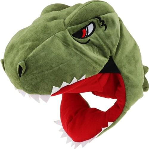 Adults Kids Cute Cosy Green Dinosaur Cap Novelty Animal Plush Winter Pull On Hat Birthday Party Gift