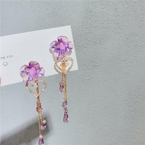 Trendy Bowknot Women Dangle Earrings New Butterfly Long Tassel Earrings