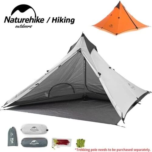 Naturehike Spire Camping Tent 1 person Outdoor Poleless Tent Ultralight 20D Silicone Nylon Double Layer Hiking Tent NH17T030-L
