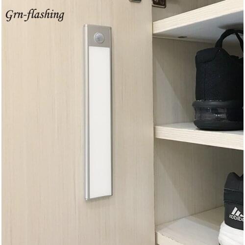 9mm Ultrathin 38 70 103 LED Under Cabinet Light 5V USB Rechargeable PIR Motion Sensor Closet Night Wardrobe Kitchen Cabinet Lamp
