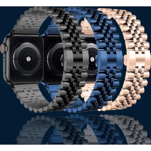 Cinturino for apple watch band series 6 5 4 se 44mm 40mm strap for iwatch 3 42 38mm link Bracelet Stainless Steel Business belt