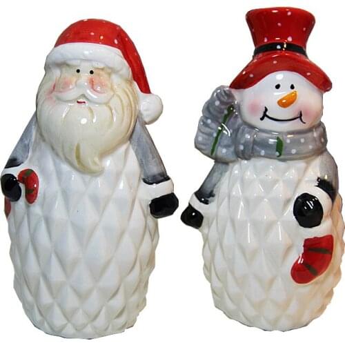 Christmas Creative Gift Decoration Snowman Elk Painted Ceramic Ornaments Christmas Decorations Living Room Decoration