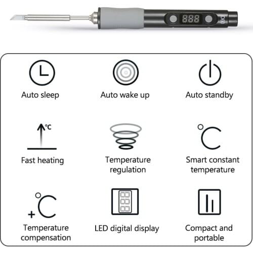 SEQURE Mini Electric Soldering Iron Intelligent Soldering Iron Kit with LED Digital Display паяльная станция Electric Tools
