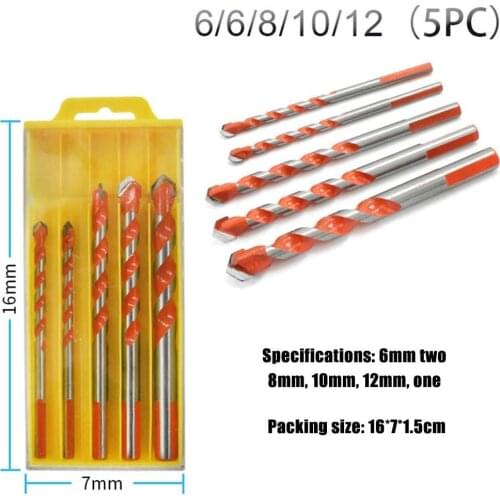 Electric Tools Center Drill Hammer Concrete Ceramic Tile Metal Drill Bit Round Shank 6mm-12mm DIY Wall Hole Saw Drilling