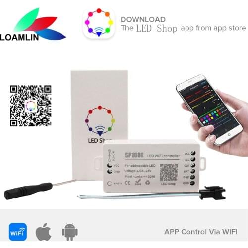 SP108E LED Strip WIFI Controller WS2811 WS2812B WS2813 WS2815 SK6812 Etc LED Module Light Smart APP Wireless Control DC5-24V