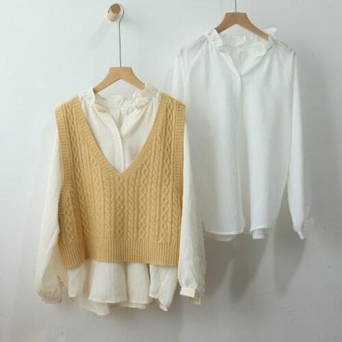 Loose knit vest Sweater Vest vest women v neck knit vest Short vest daily woman sweaters knit vest
