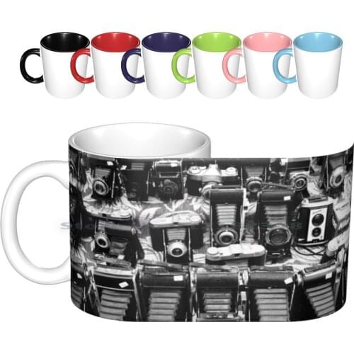Vintage Camera Collection Ceramic Mugs Coffee Cups Milk Tea Mug Camera Camera Vintage Vintage Brownie Kodak Nikon Contaflex
