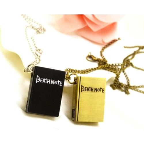 Japanese Anime Death Note Cosplay Shape Black Suqare Quartz Pocket Watch For Men Small Little Necklace Children Deathnote Watch